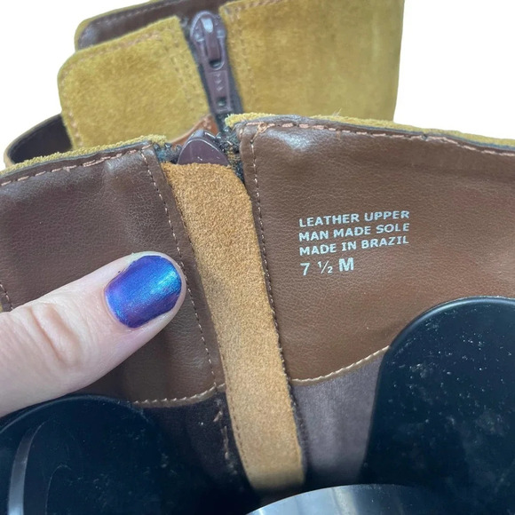 Matisse Suede and Leather Tan Cognac Brown Tall Riding Boots Size 7.5 - Picture 11 of 11